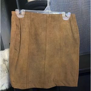 chelsea and violet tan faux suede skirt